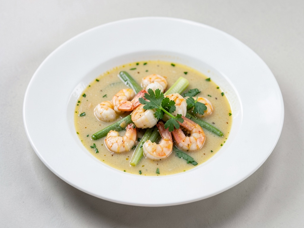 Zuppa aromatica di gamberi con zenzero e citronella