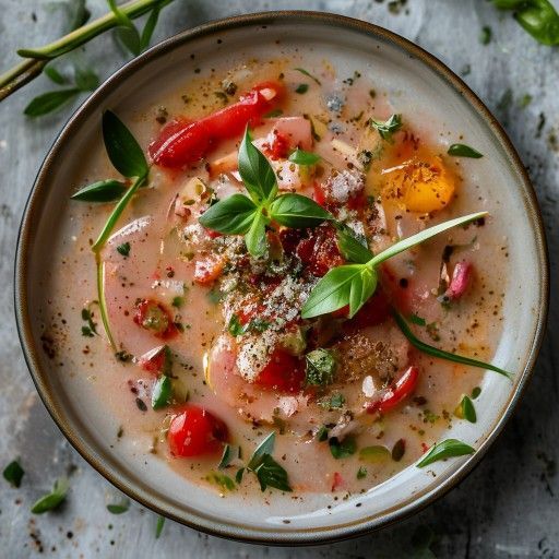 Refreshing Gazpacho with Herb Crust