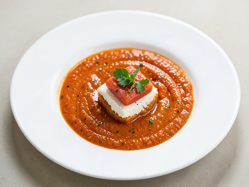 Soupe froide d'été aux tomates fraîches