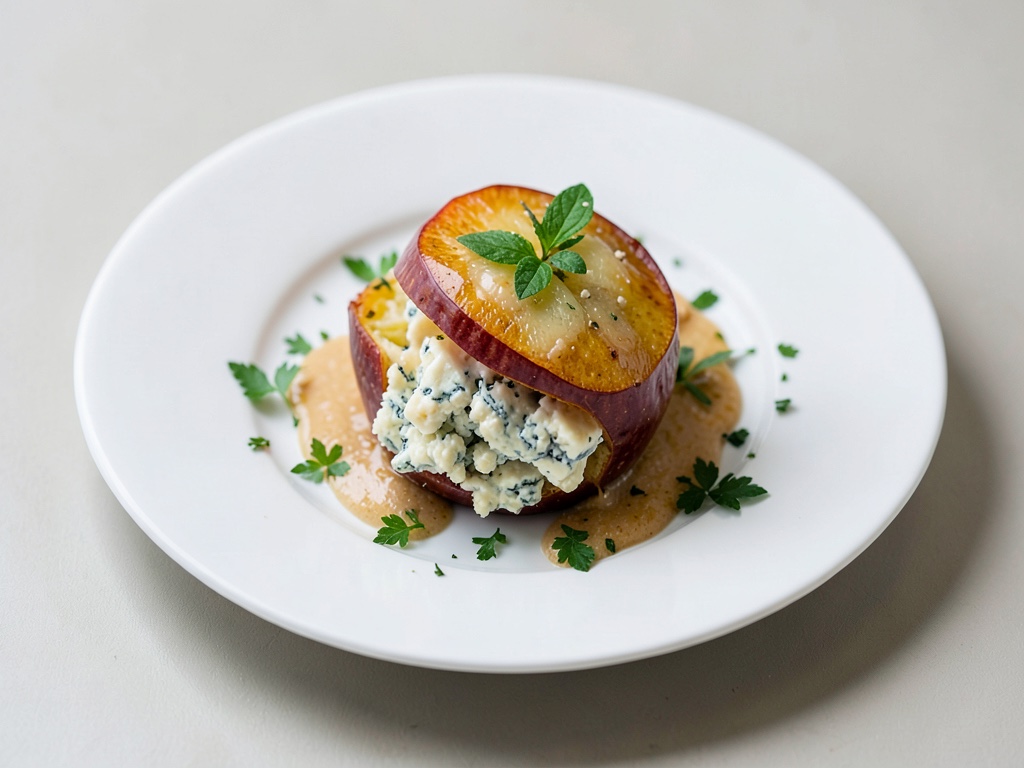 Mele al forno ripiene di formaggio erborinato