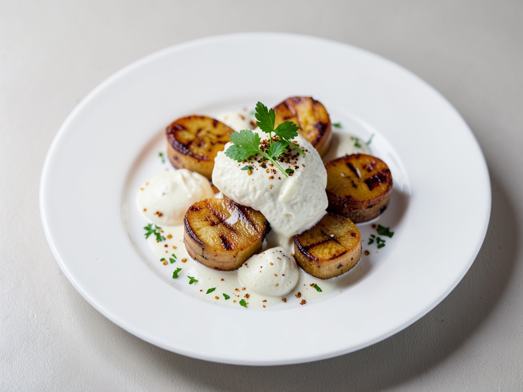 Ofen-Bananen mit Quark-Creme