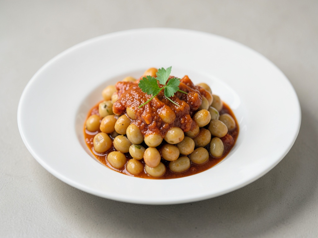 Frijoles al horno con salsa de naranja y chile