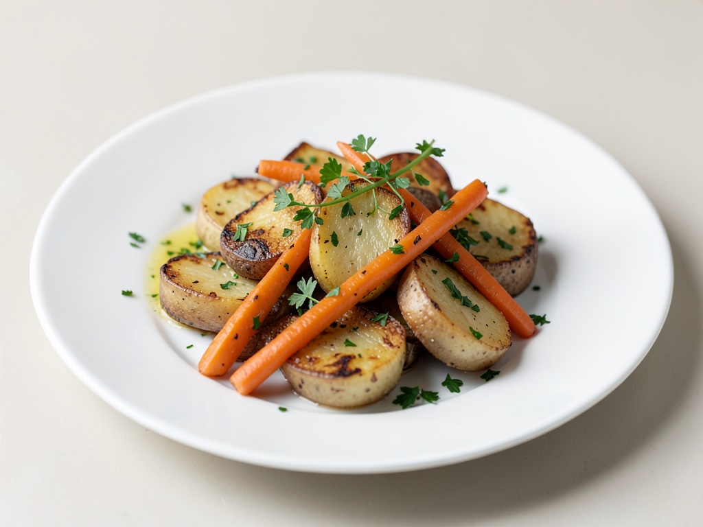 Patate al forno con carote ed erbe