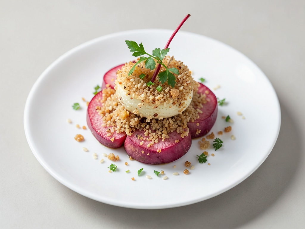 Nabos de mayo al horno con crujiente costra de espuma de sésamo