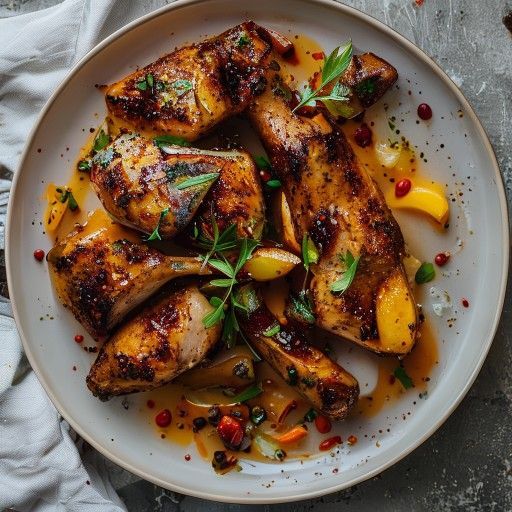 Cosce di pollo al forno con marinatura al peperoncino e limone