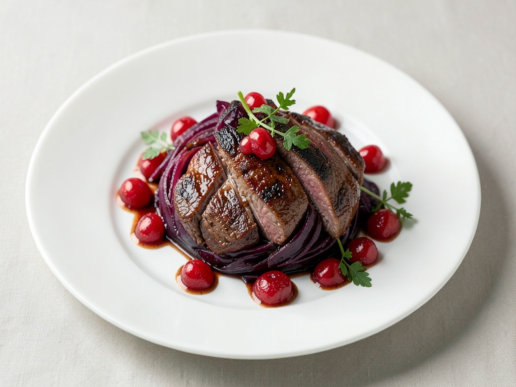 Bistecca di cavolo rosso al forno con melograno