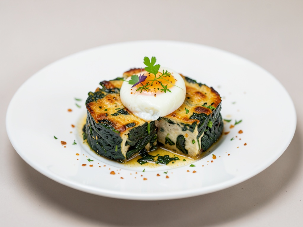 Nidi di spinaci al forno con uovo