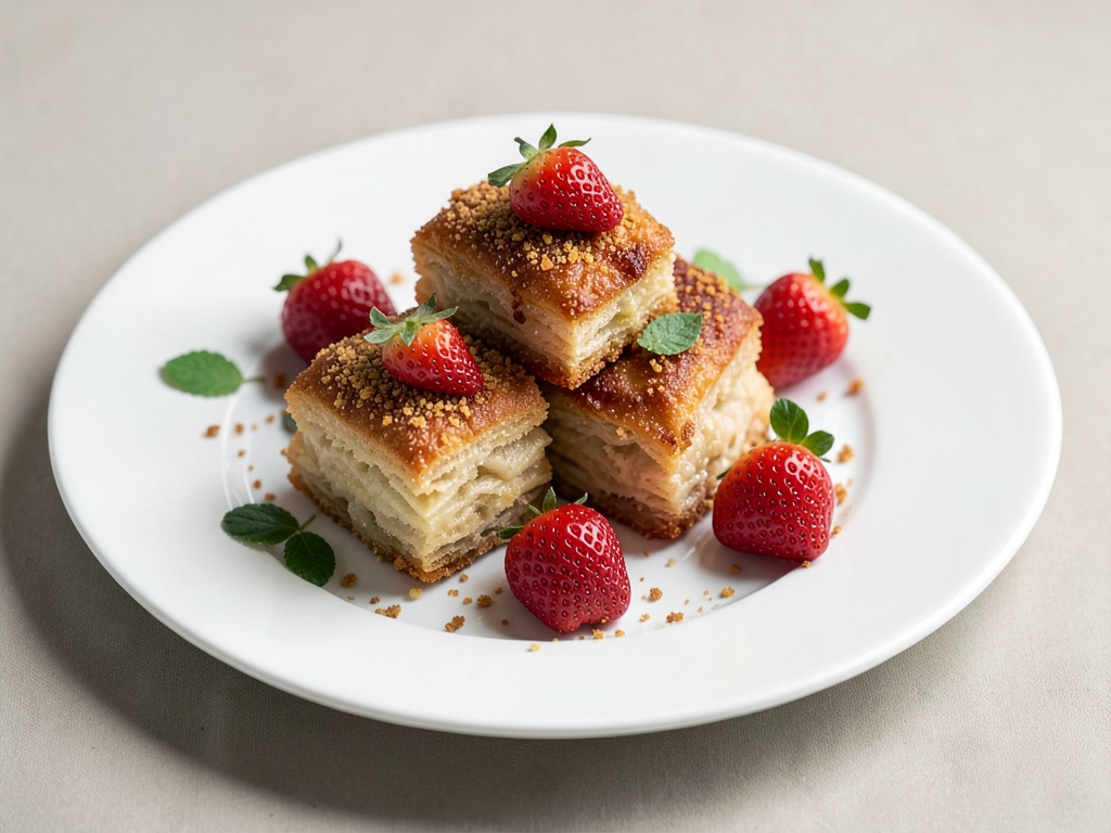 Torri croccanti di pasta sfoglia con fragole