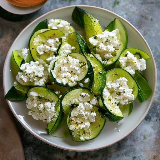 Flores de calabacín crujientes con feta