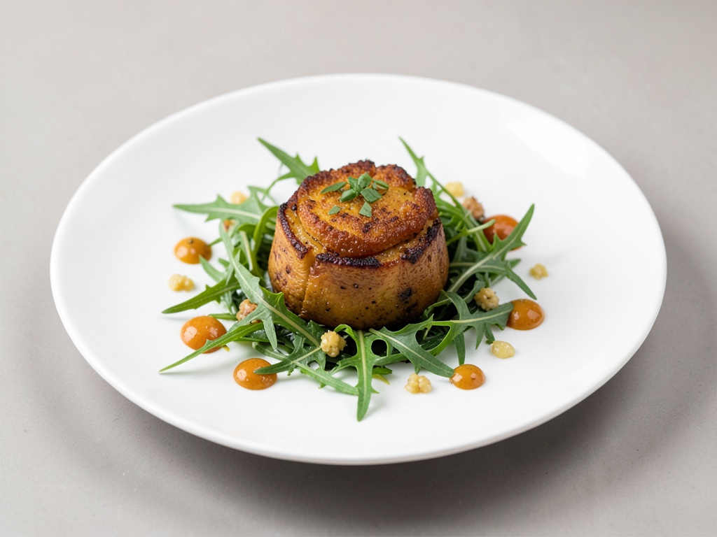 Zucca al forno croccante su rucola croccante