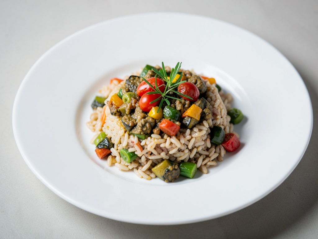 Riz au four avec ratatouille de légumes