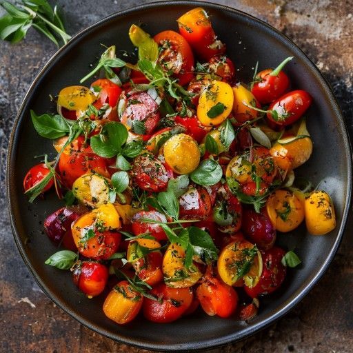 Verdure al forno con salsa di erbe fresche