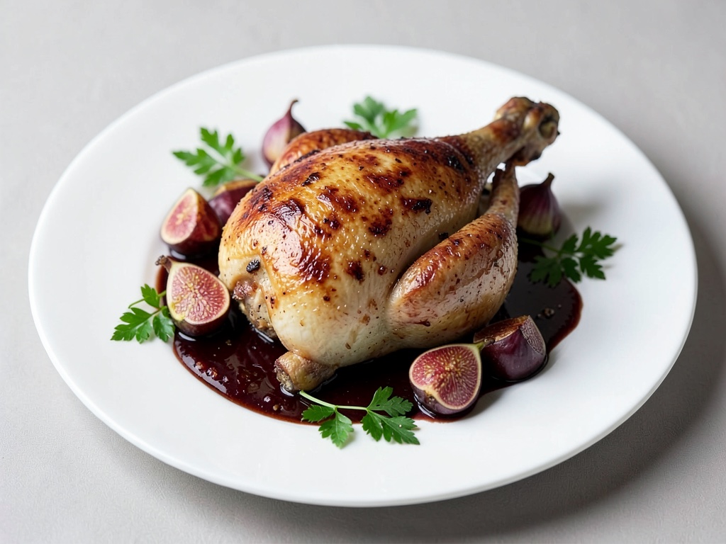 Pollo al forno con Porto e fichi