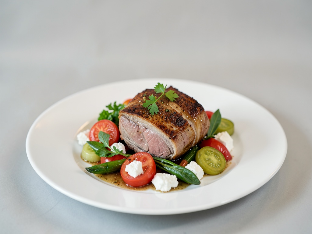 Agnello con verdure e feta al forno
