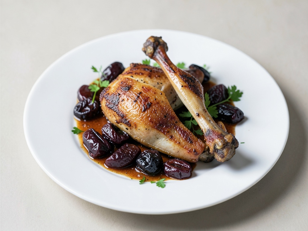 Knusprige Gänsekeulen mit pflaumigen Dörrfrüchten