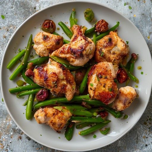 Petto di pollo fritto con fagiolini imperiali