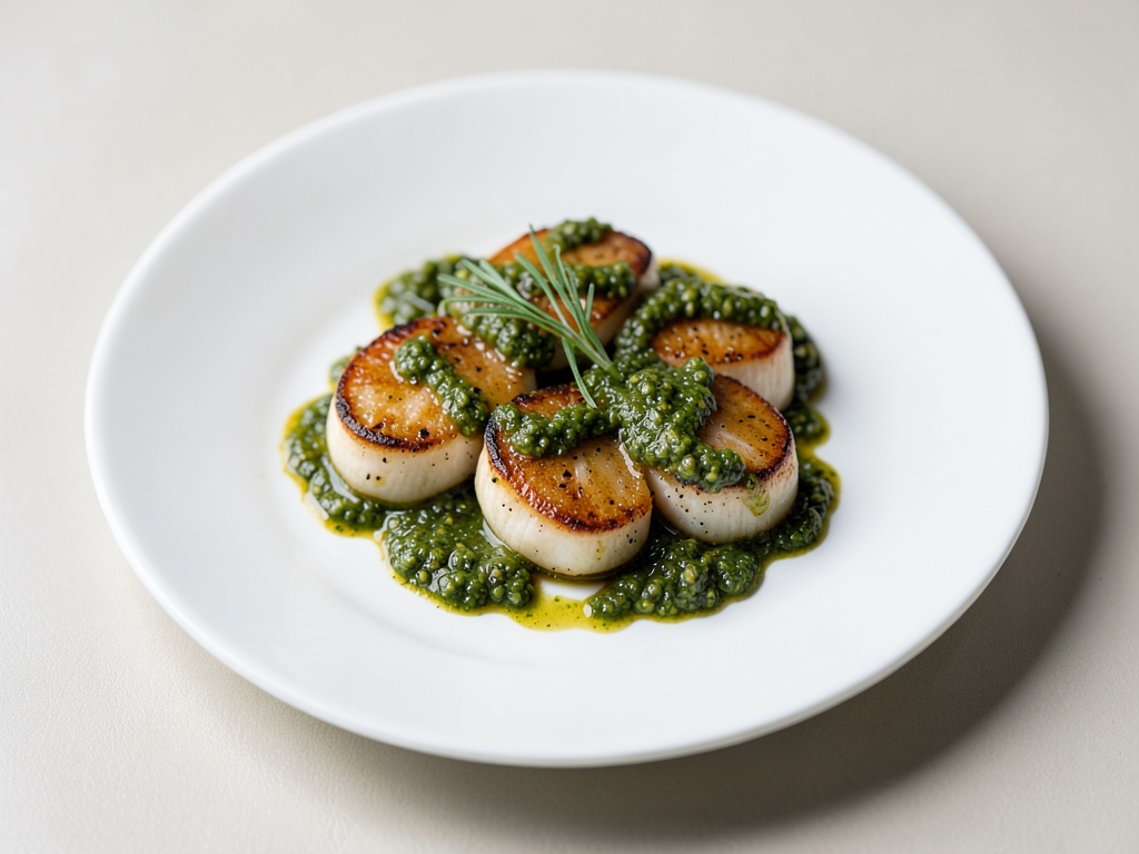 Gamberi di mare fritti con pesto piccante