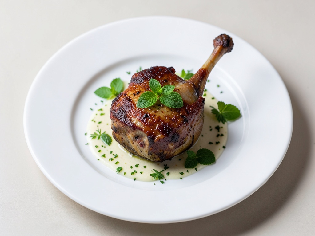 Agneau croustillant avec sauce à la menthe fraîche