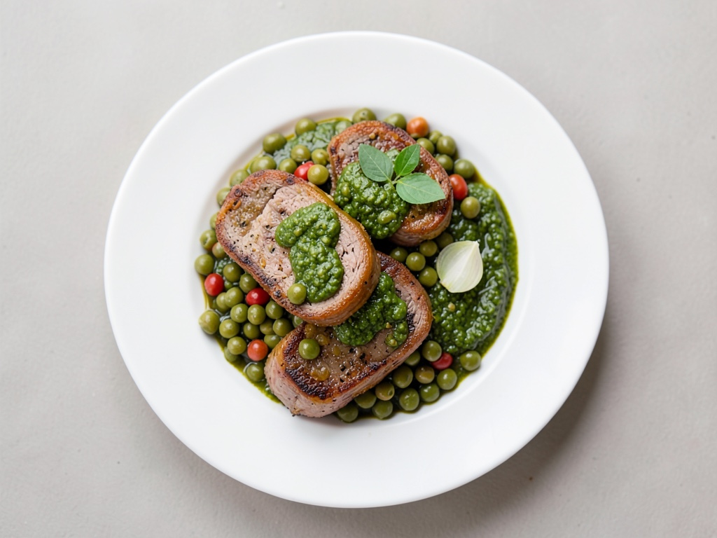Knusprige Lammkoteletts mit Bohnen und hausgemachtem Pesto