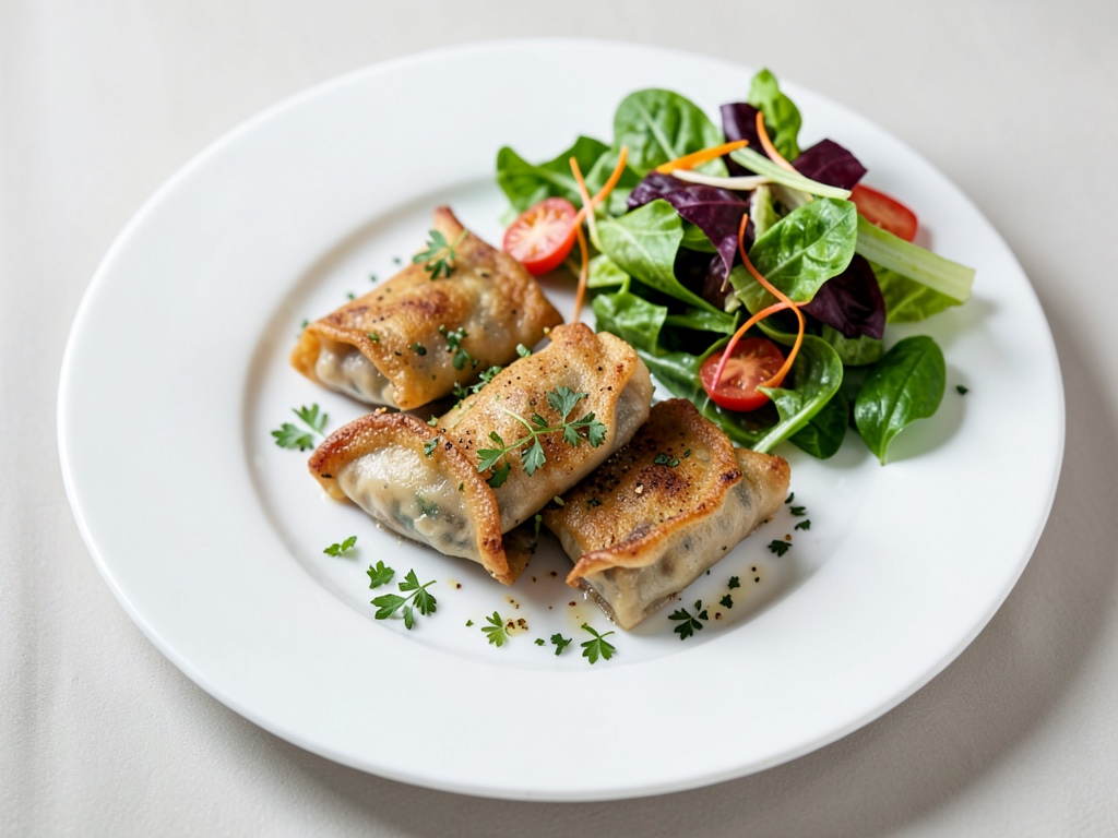 Maultaschen croccanti con insalata fresca