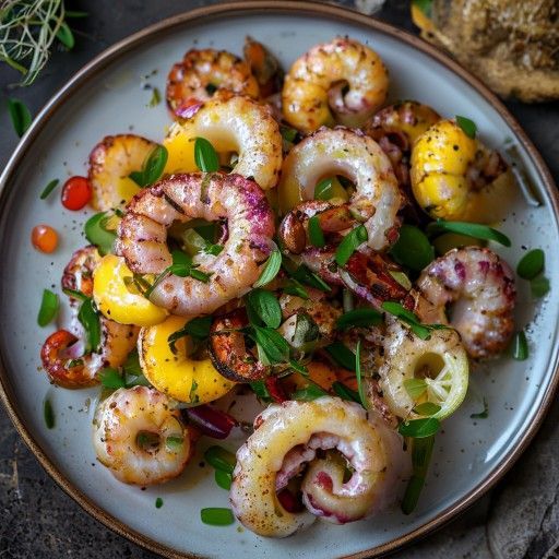 Calamari croccanti con marinata al finocchio e limone