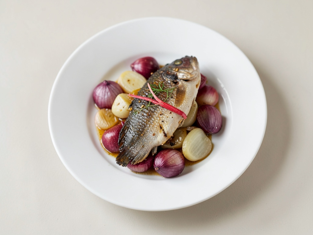 Merluzzo fritto su cipolle