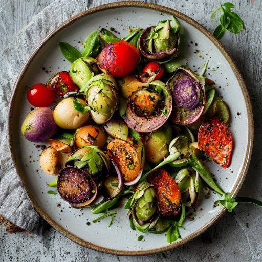 Insalata di verdure grigliate con carciofi