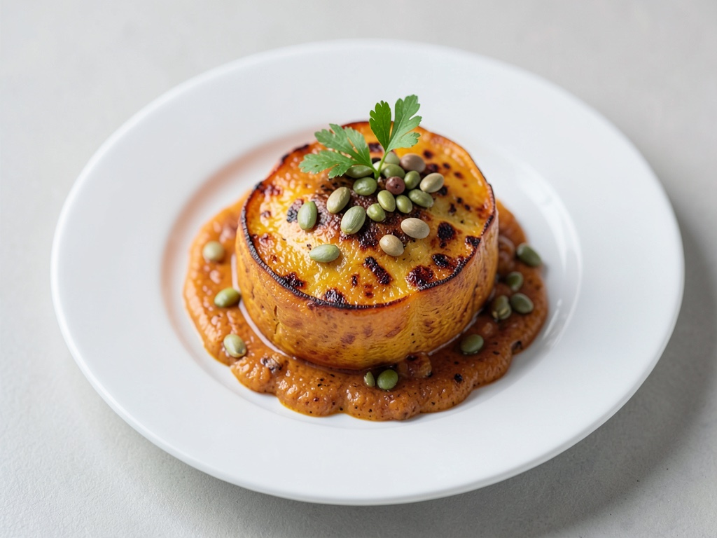 Courge au four avec graines rôties