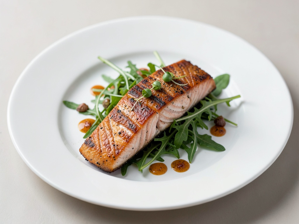 Salmone croccante su rucola