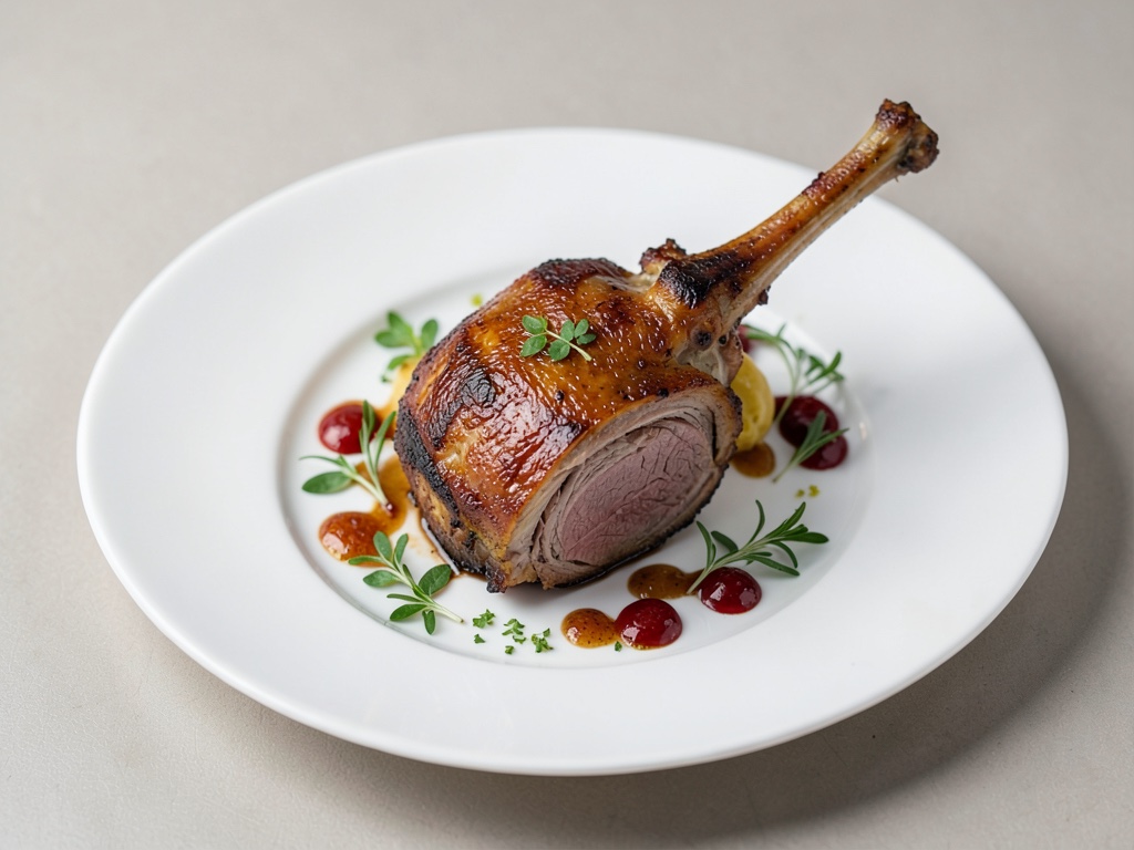 Cosciotto di agnello marinato al forno