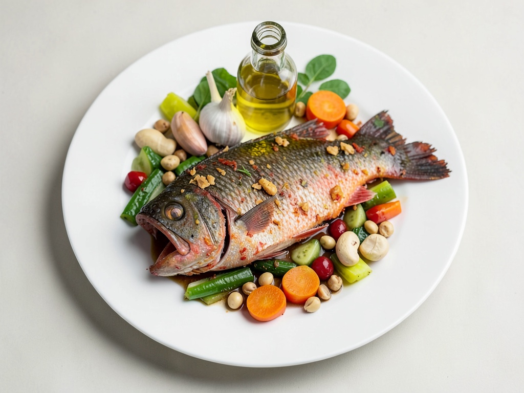 Rombo rosso fritto con verdure