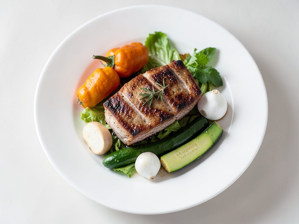 Sandre sauté au potiron et aux courgettes