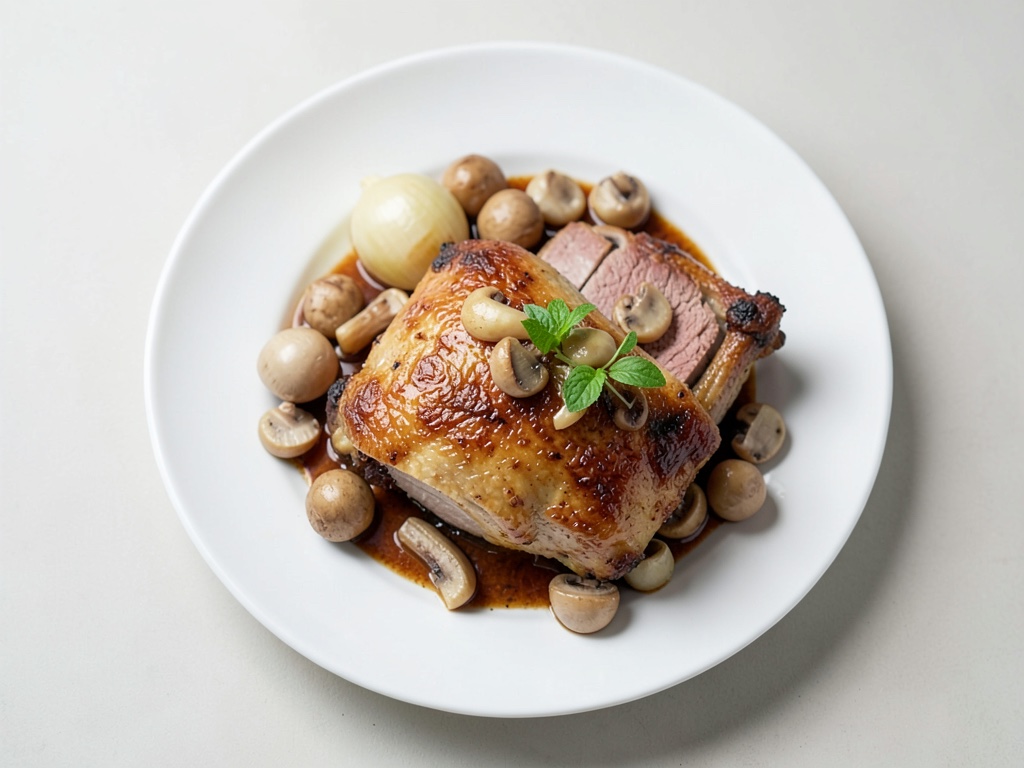 Pollo al wok con funghi champignon