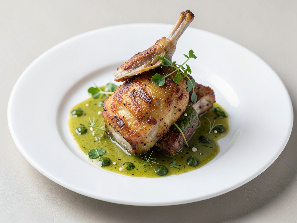 Coniglio croccante con salsa di acetosa fresca