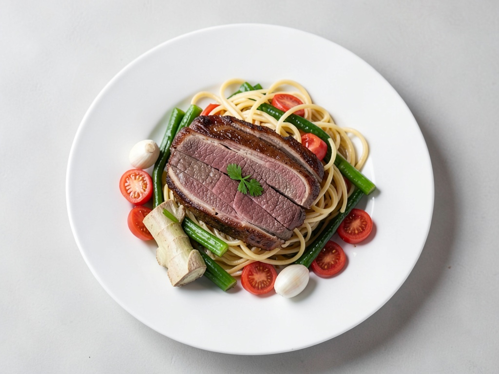 Schnelles Rindfleisch-Nudel-Gemüse aus der Pfanne