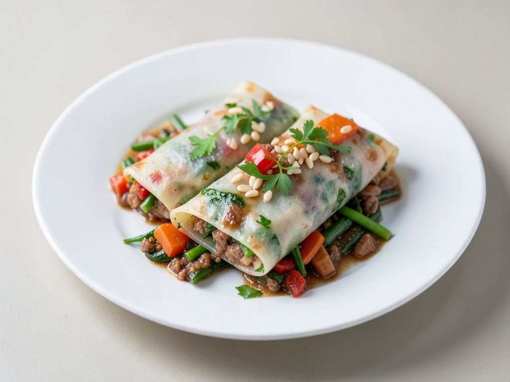 Wraps al vapor asiáticos con verduras