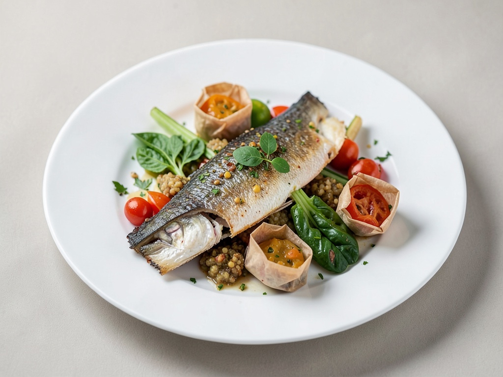 Pesce al vapore con verdure in sacchetto di carta