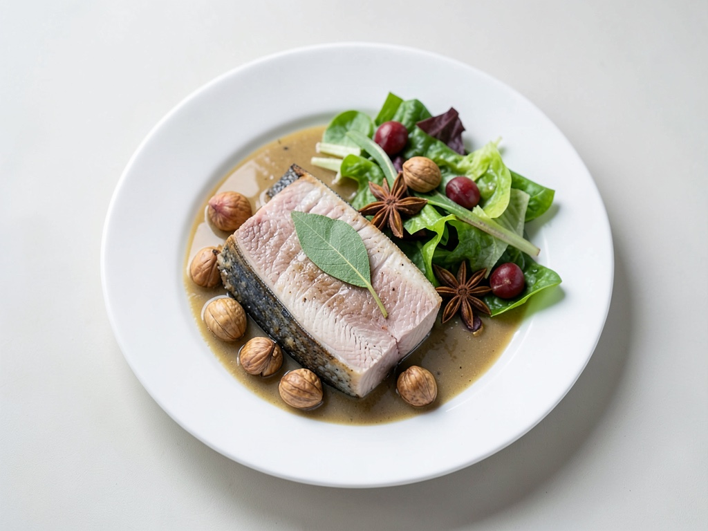 Baccalà al vapore con insalata di noci