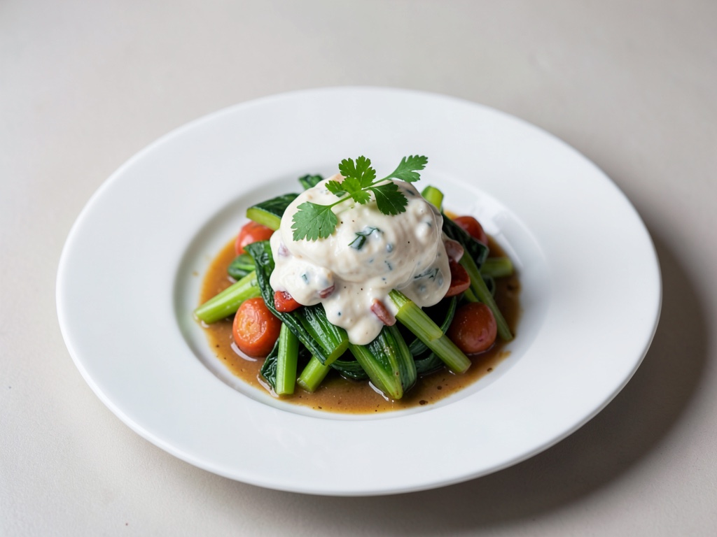 Légumes vapeur avec sauce onctueuse à l'œuf