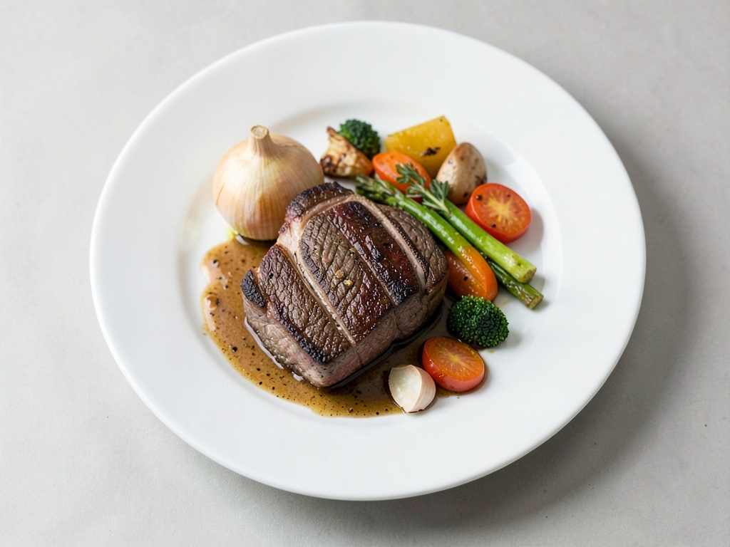 Filetto di coscia di vitello al vapore con verdure miste
