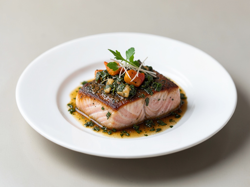 Salmone al vapore aromatico con marinata alle erbe