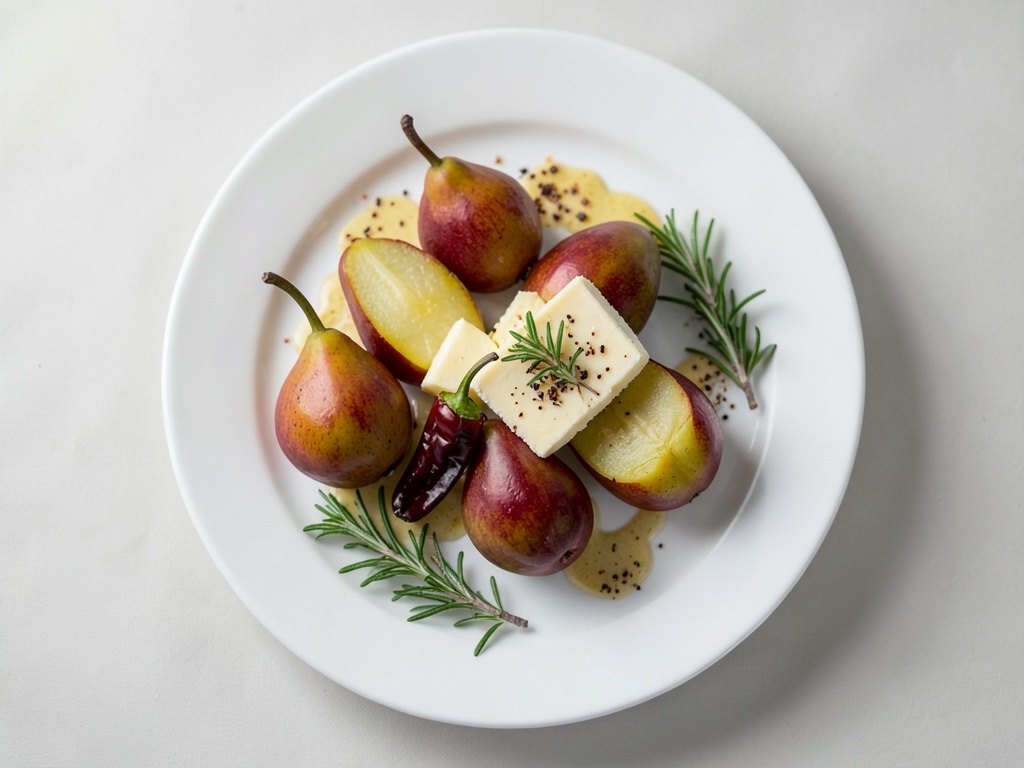 Geschmorte Birnen mit Käse