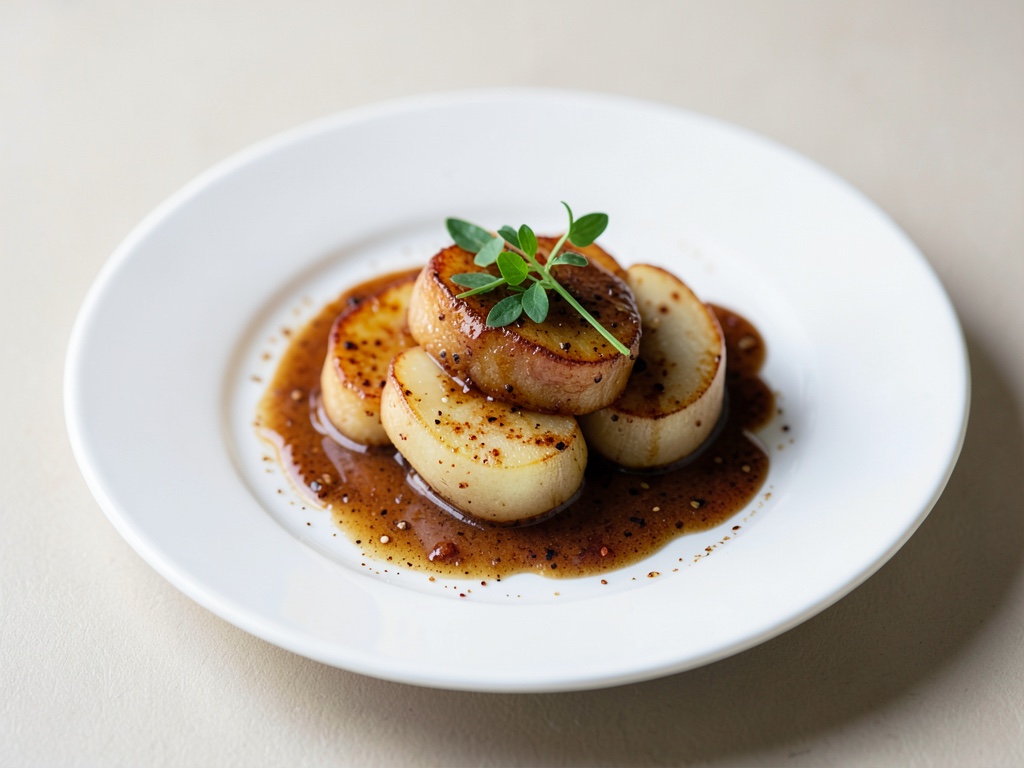 Zarte Apfelringe mit Gewürzsauce