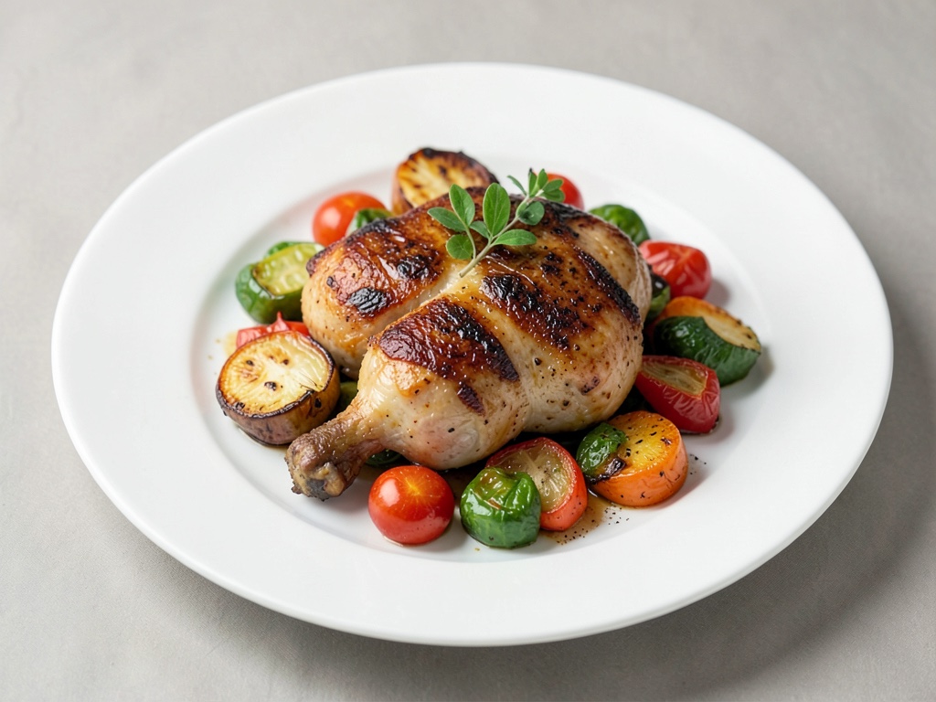 Cosce di pollo con verdure miste al forno