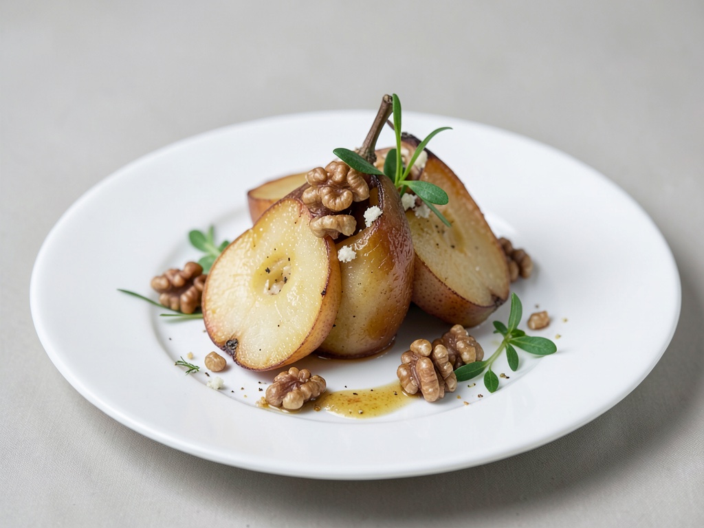Pere al forno con Roquefort e noci