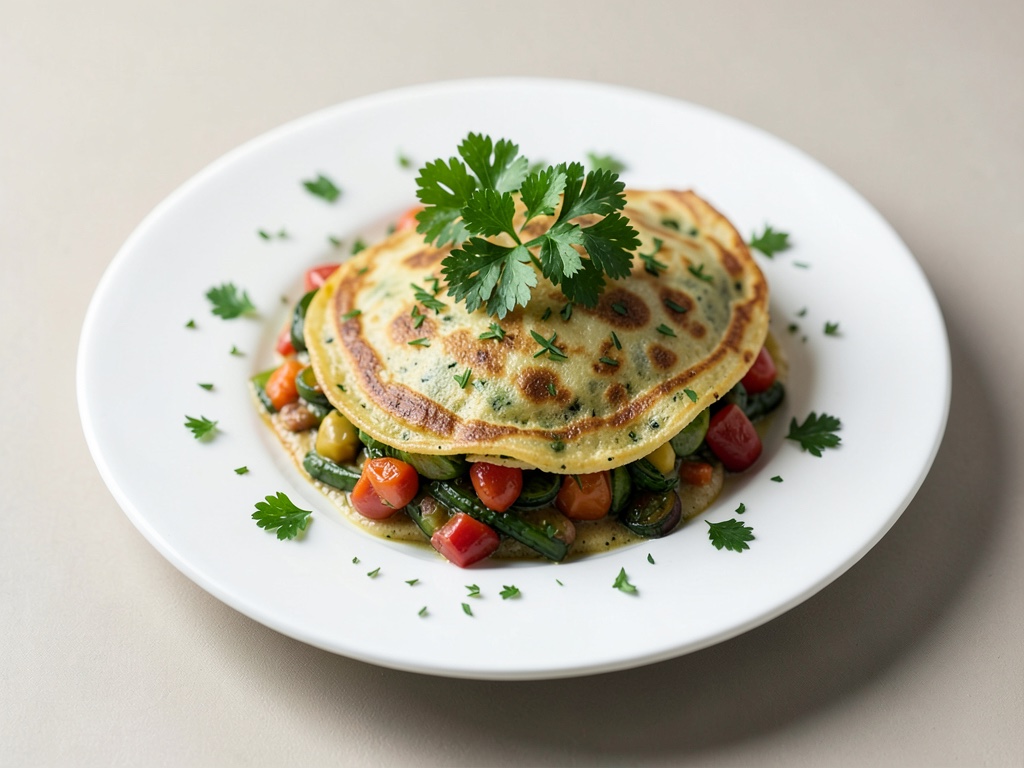 Crêpes aux légumes à la persil