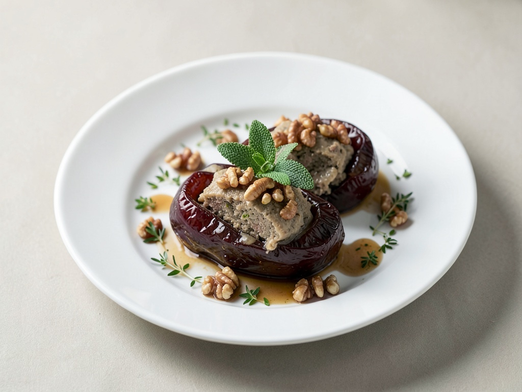 Dátiles con salvia, nuez y jamón