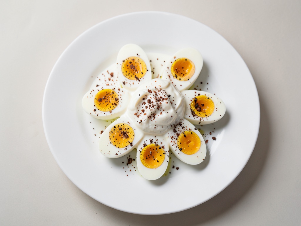 Uova trifarcite con crema alle erbe