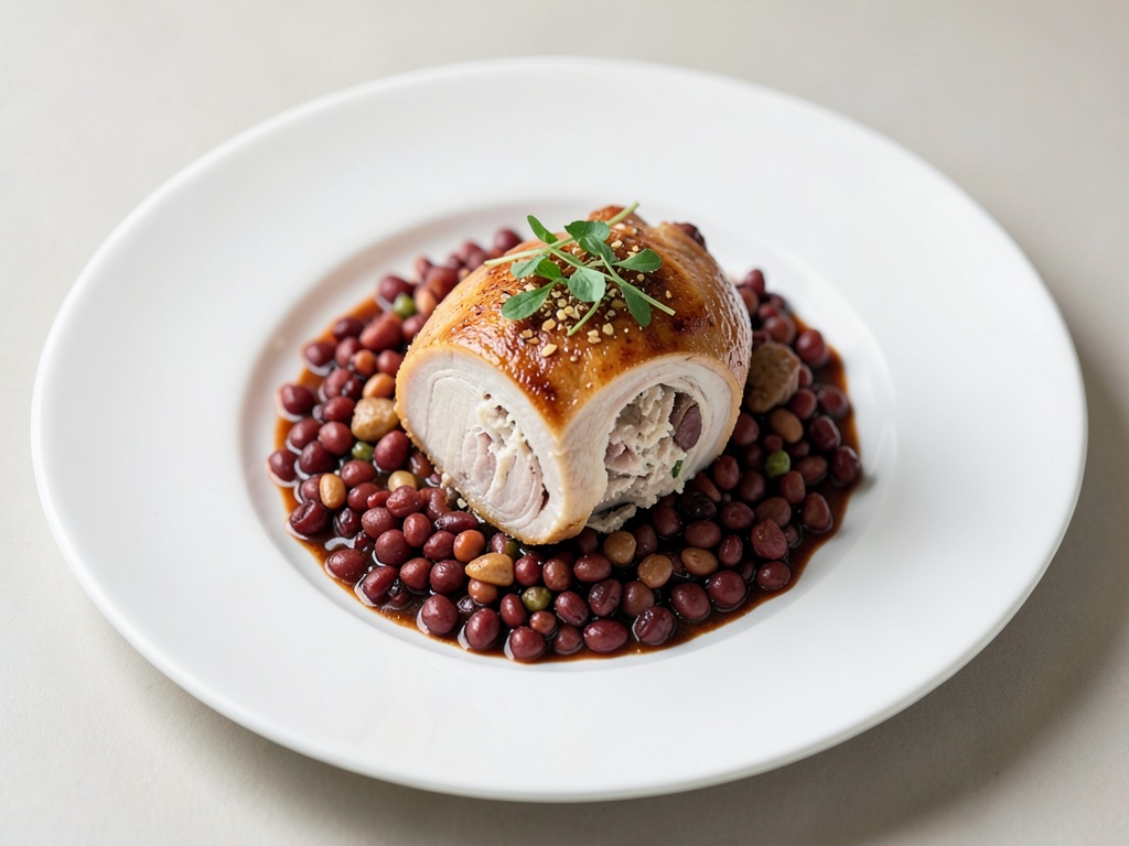 Petto d'oca ripieno con lenticchie rosse