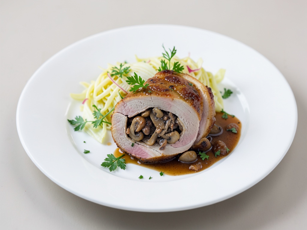 Kalbsbrust mit Pilzfüllung und Wirsing